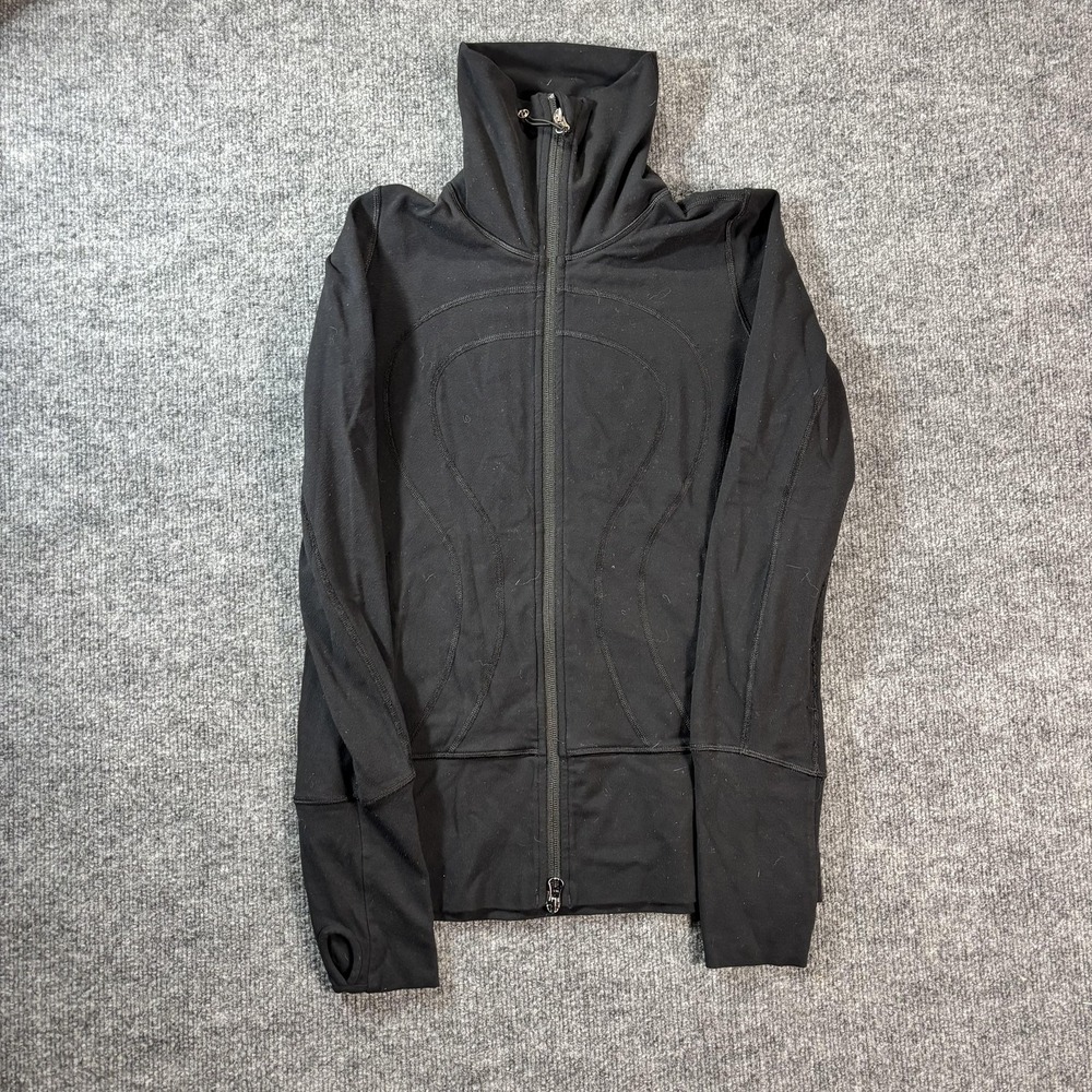 Lululemon Define Jacket Womens 4 Black Full Zip Thumbholes Running Yoga Track